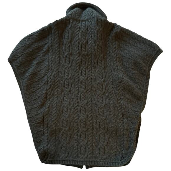 Aran Woolen Mills Batwing Jacket w/ Celtic Knot Zipper Pull Charcoal Gray M/L - Picture 4 of 10